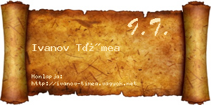 Ivanov Tímea névjegykártya