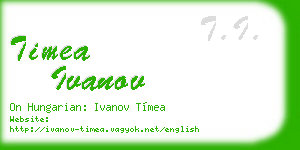 timea ivanov business card